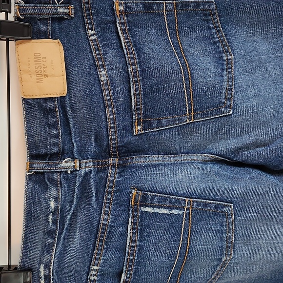 Mossimo Suppy Co Men's Slim Straight Blue Denim Jeans - Picture 7 of 11